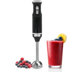 Briebe Batidora De Mano Brazo Desmontable, Cuchillas De Corte En Acero Inoxidable Diseño Ergonómico, Hb1173blk, Negro