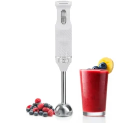 Briebe Batidora De Mano Brazo Desmontable, Cuchillas De Corte En Acero Inoxidable Diseño Ergonómico, Hb1173wht, Blanco