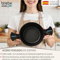 Briebe Cacerola Inducción Acero Forjado 20cm Antiadherente Sin Pfoa, Todas Cocinas Fabricada En España, Mare, Azul