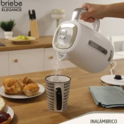 Briebe Elegance Hervidor Agua Eléctrico 1,7l Inalámbrico Ebullición Rápida, Libre De Bpa, Base De 360°, Kt1168wht,blanco