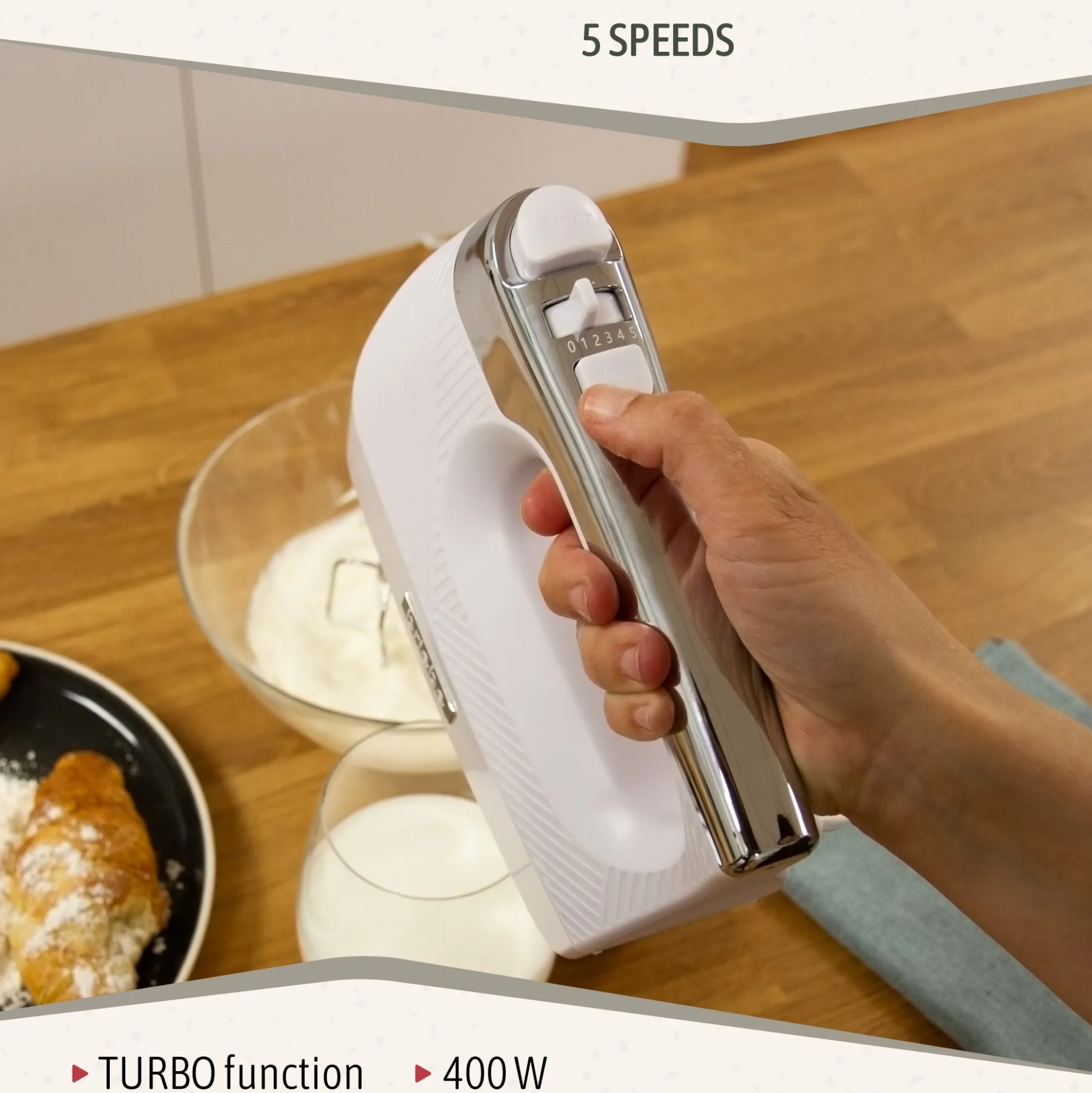 Briebe Elegance Set Batidora De Mano + Batidora De Varillas Eléctrica 400w