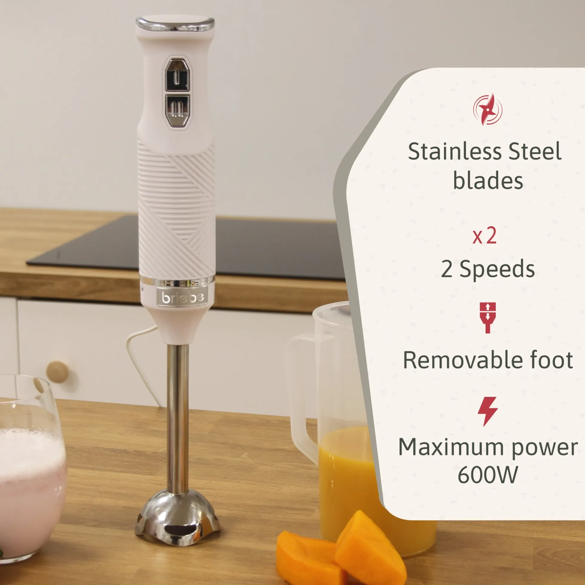 Briebe Elegance Set Batidora De Mano + Batidora De Varillas Eléctrica 400w