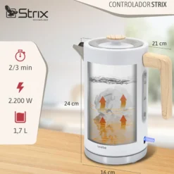 Briebe Nordic Hervidor Agua Eléctrico 1,7l Inalámbrico Ebullición Rápida, Libre De Bpa, Base De 360°, Kt1165wht, Blanco
