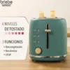 Briebe Nordic Set Tostadora Pan Ranura Ancha 2 Rebanadas + Hervidor Agua Eléctrico 1,7l Inalámbrico, Skt1167gre, Verde