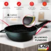Briebe Set 2 Sartenes Inducción Antiadherentes, Mango Extraíble, Hondas, 24/ 28 Cm Sin Pfoa, Tapas, Mgk19s, Negro