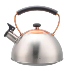 Briebe Tetera Con Silbato, Hervidor De Agua 2,3l, Inducción, Acero Inox, Vintage, Mango Cool Touch, I-bronze