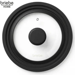 Briebe Totalid Tapa De Sartén Universal Con Borde De Silicona Y Cristal Templado, Multidiámetro 20-22-24 Cm