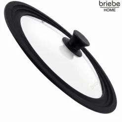 Briebe Totalid Tapa De Sartén Universal Con Borde De Silicona Y Cristal Templado, Multidiámetro 28-30-32