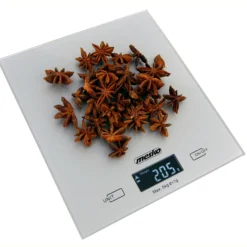 Báscula De Cocina Digital Extraplana, Plataforma Vidrio, Precisión 1gr Hasta 5 Kg, Función Tara Mesko Ms3145 Gris