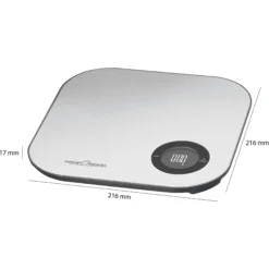Báscula De Cocina Inteligente Bluetooth Con App, Precisión 1g, Hasta 5 Kg, Acero Inoxidable Proficook Kw 11158 Plata