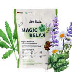 BugBell MagicRelax Pienso – Hipoalergénico, sin cereales, con proteína de insecto, cáñamo, hierbas y omega 3