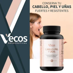 Cabello Y Uñas Vecos 150 Perlas | Fortalecimiento Capilar Y Uñas | Con Biotina, Omega 3 Y L-cistina