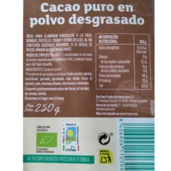 Cacao ECO puro en polvo desgrasado Biográ 250 g