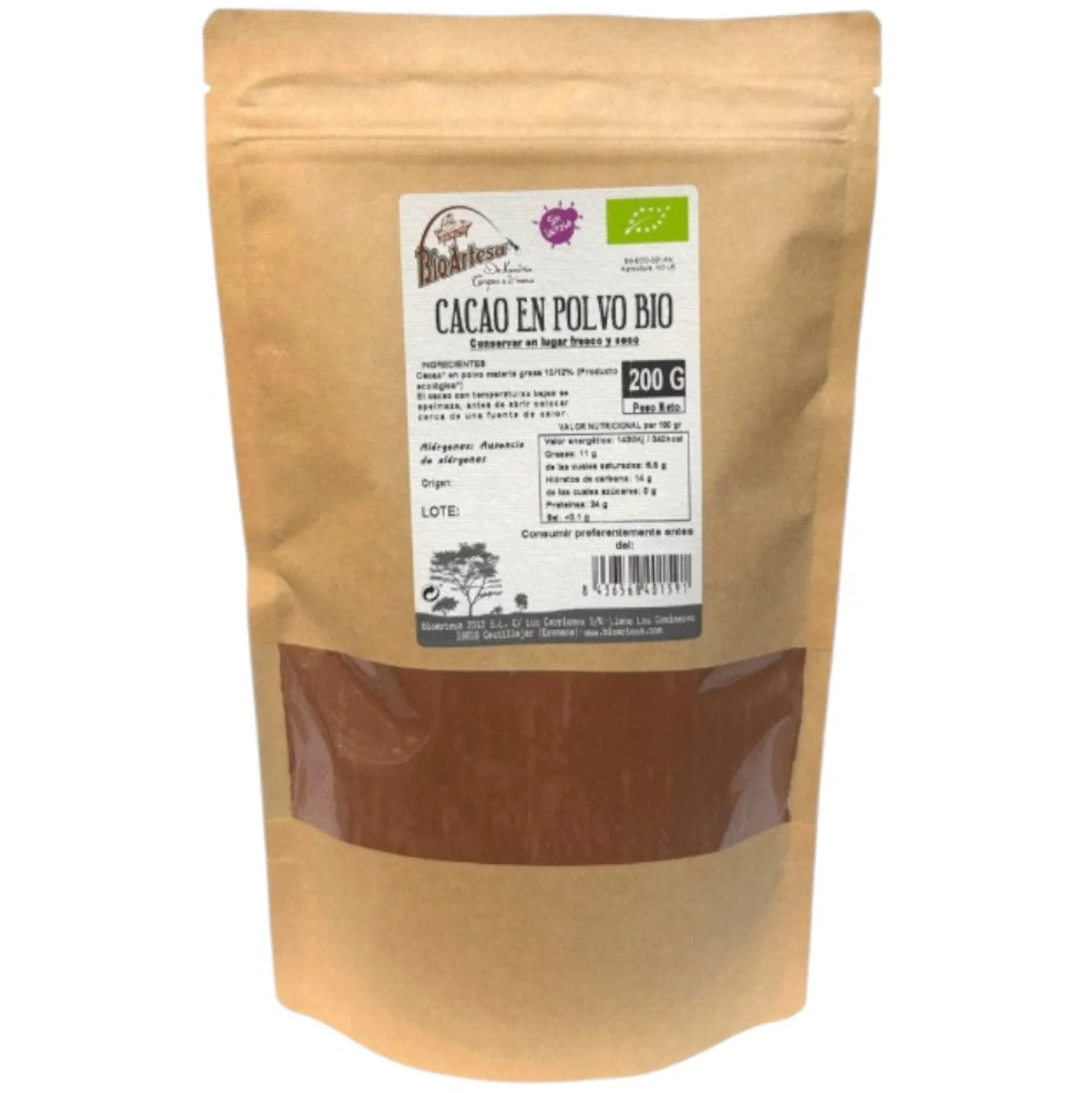Cacao En Polvo Bio 200 Gr