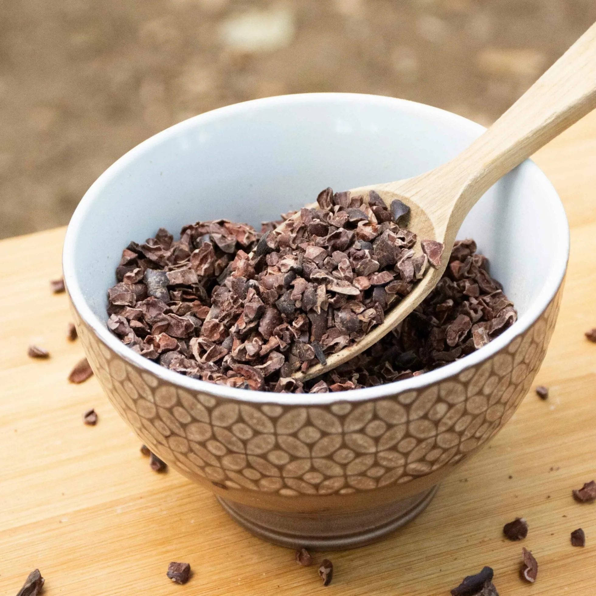Cacao nibs criollo ecológico, trocitos de cacao puro sin azúcar para toppings 150 g