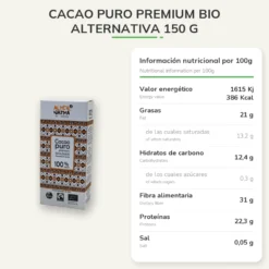 Cacao Puro Premium Bio Alternativa 150 g