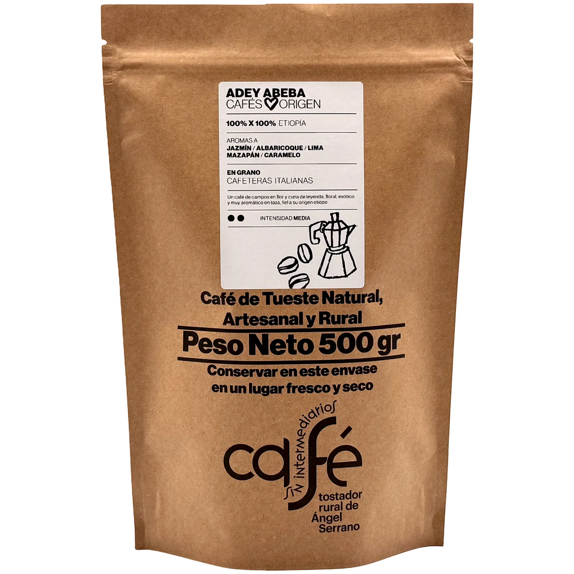 Cafe Sin Intermediarios Café Etiopía Adey En Grano Para Italiana (moka) 500 G