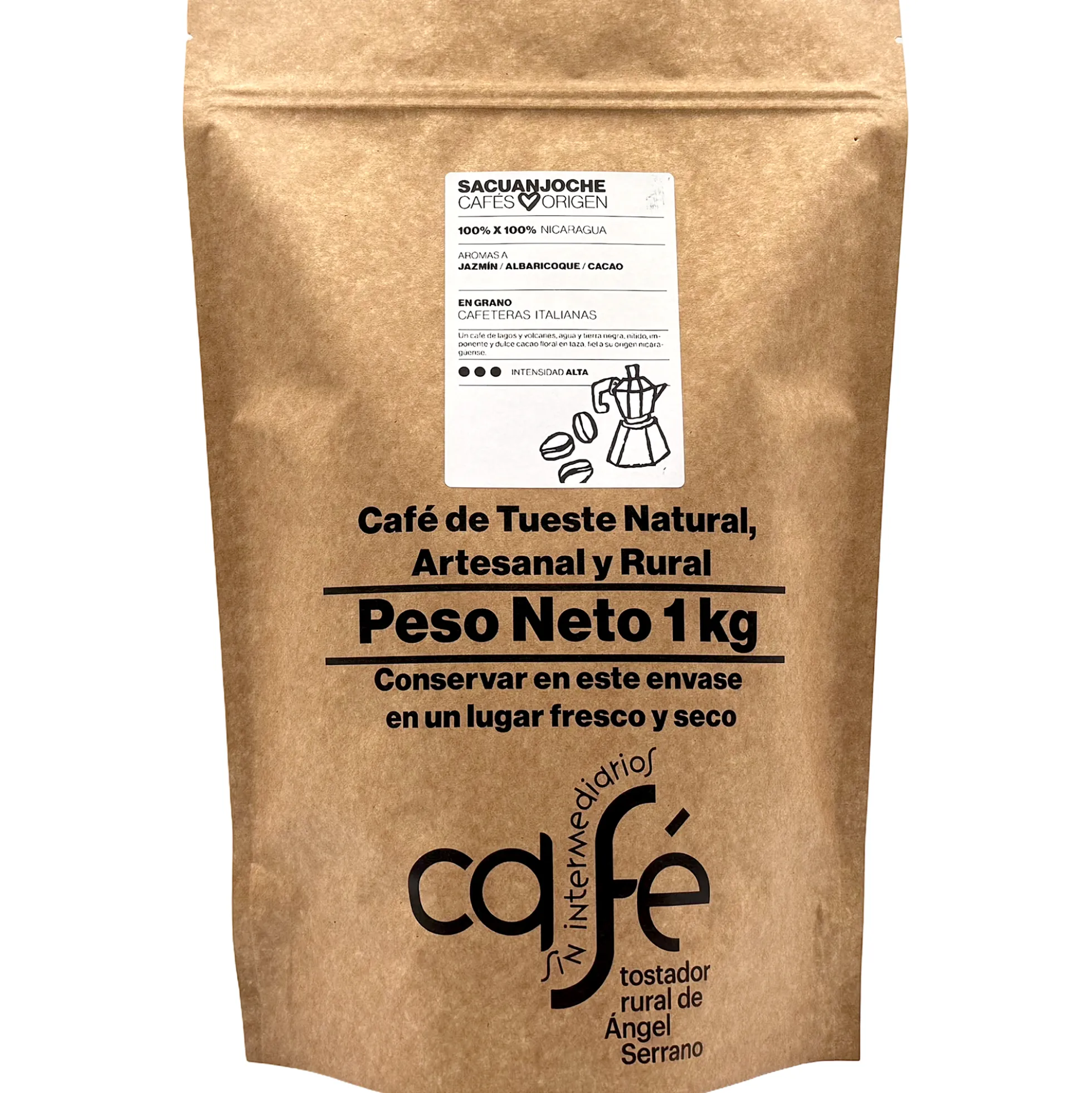 Cafe Sin Intermediarios Café Nicaragua Sacuanjoche En Grano Para Italiana (moka) 1 Kg