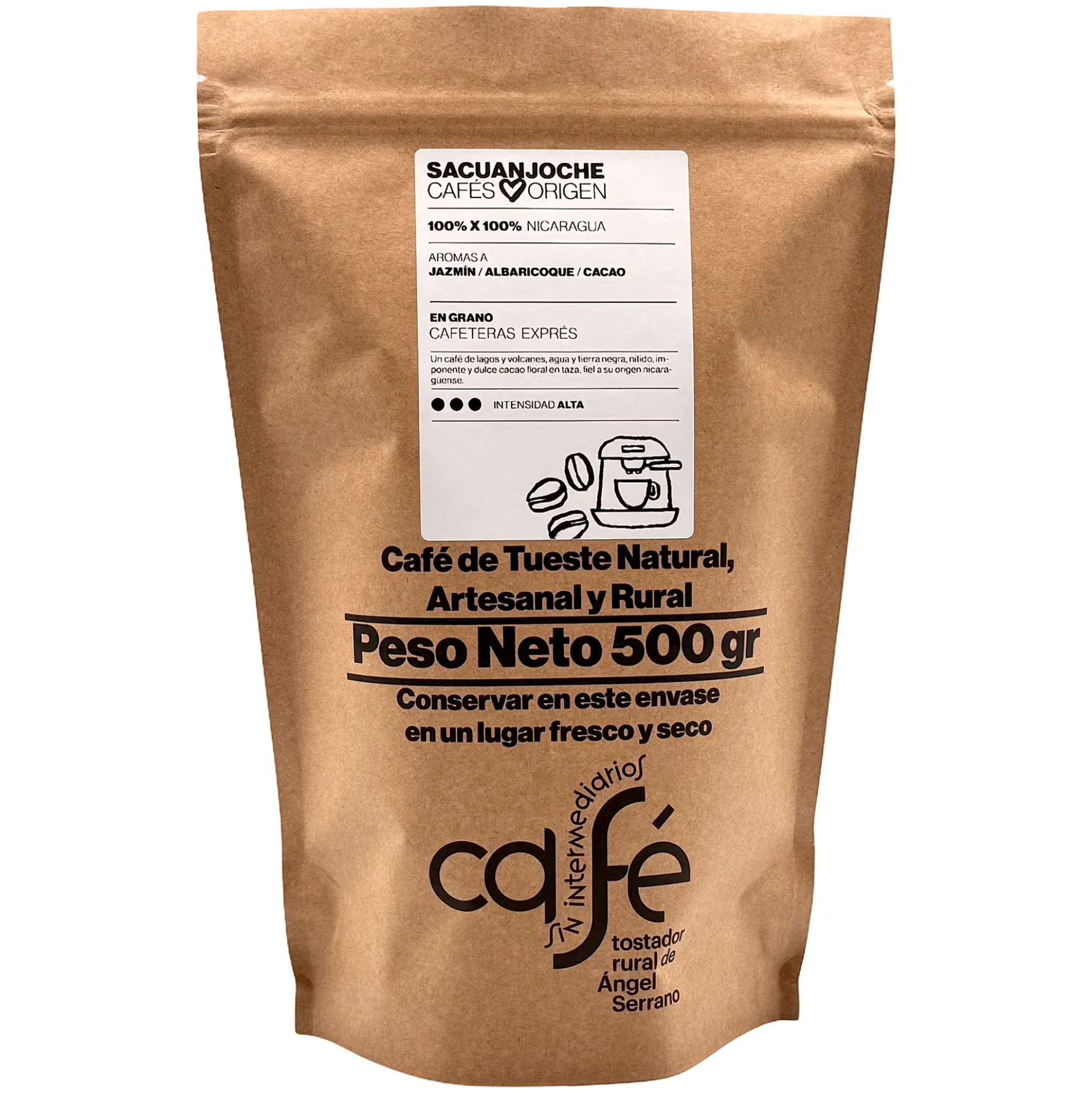 Cafe Sin Intermediarios Café Nicaragua Sacuanjoche En Grano Para Espresso 500 G
