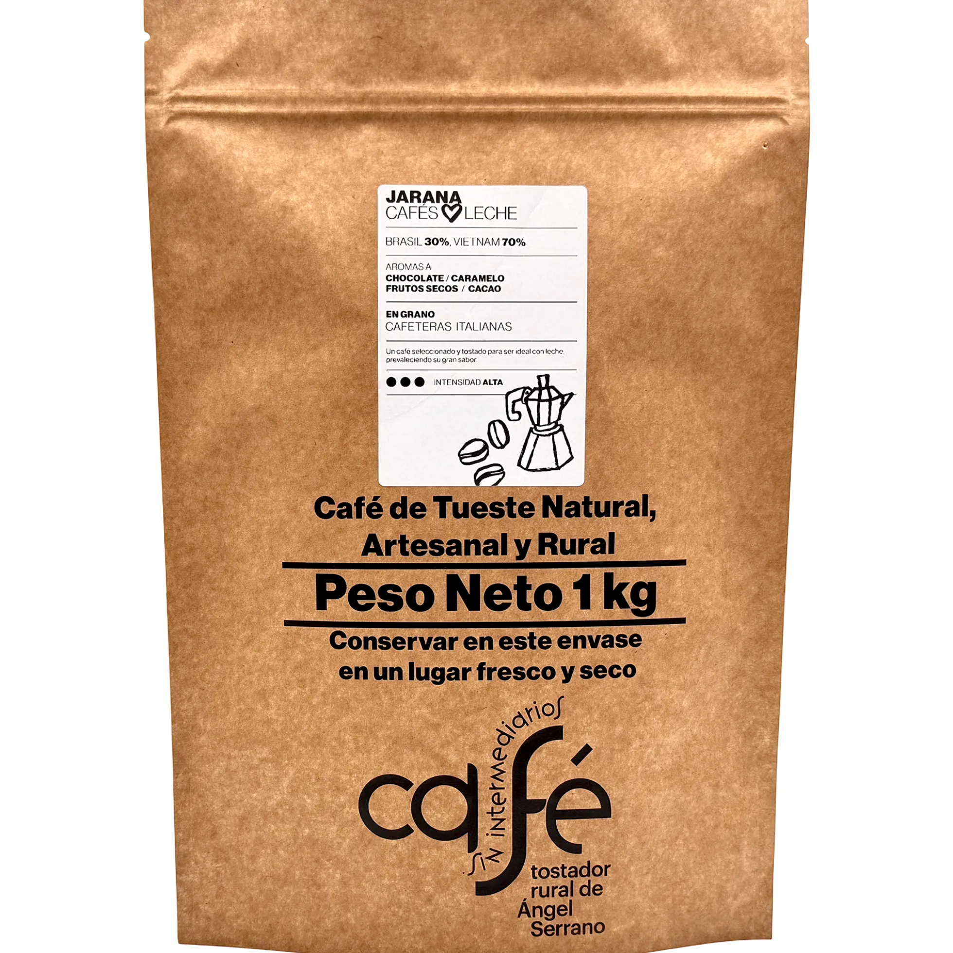 Cafe Sin Intermediarios Café Vietnam Jarana En Grano Para Italiana (moka) 1 Kg