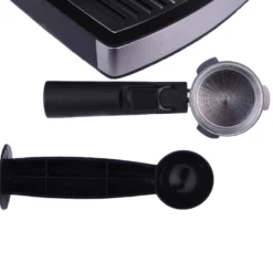 Cafetera Expresso Manual 15 Bares 1,6 L, Brazo Doble Salida, Espumador Leche, Calientatazas Mesko Ms4403 Plata