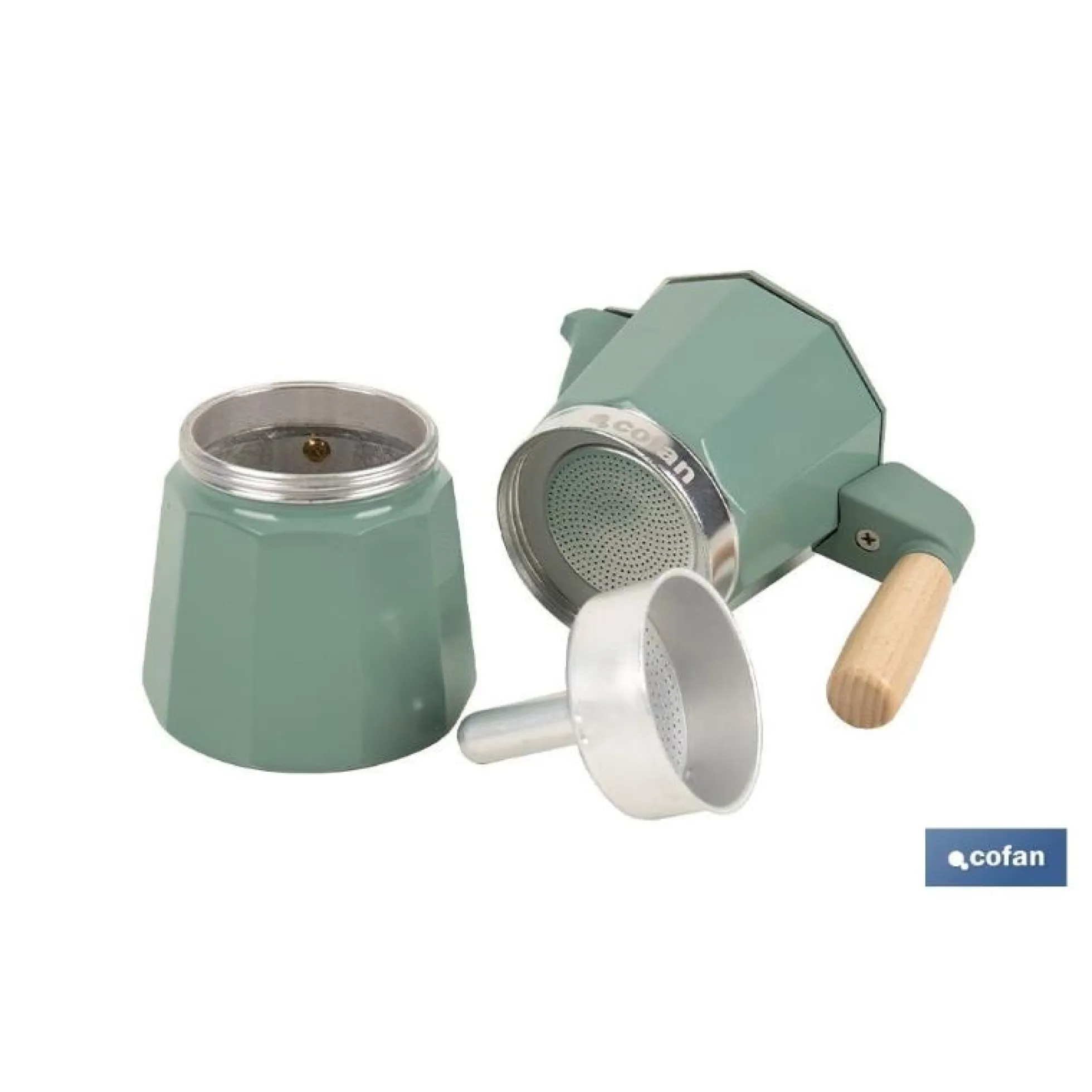 Cafetera Italiana De Inducción Verde 6 Tazas