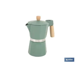 Cafetera Italiana De Inducción Verde 6 Tazas