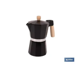 Cafetera Italiana De Inducción Negra 6 Tazas