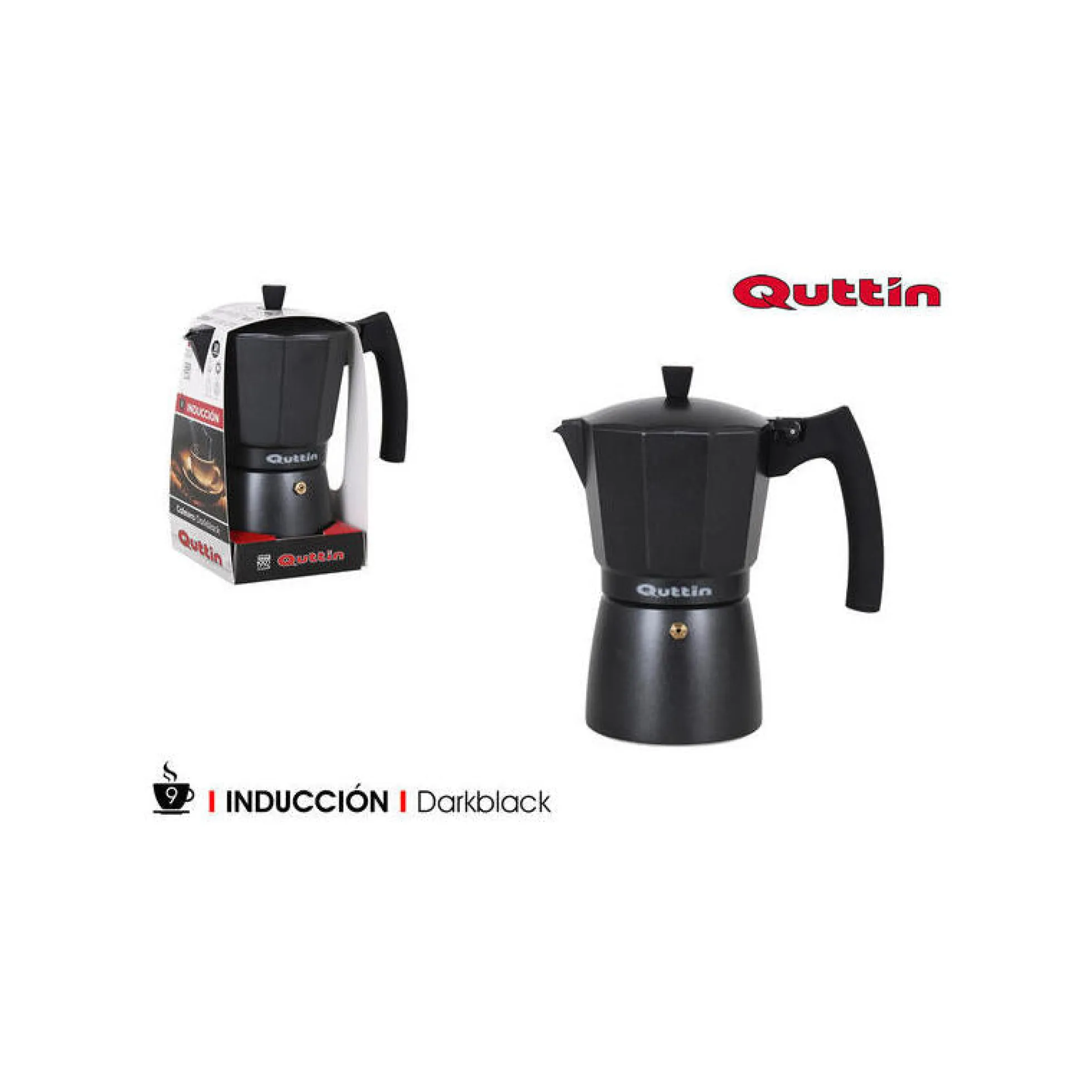 Cafetera 9 Serv.induccion Darkblack Quttin