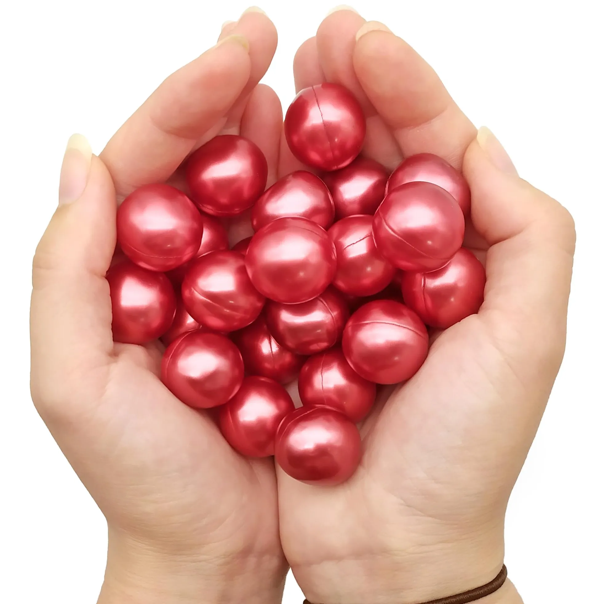 Caja 40 Perlas De Baño Con Aroma A Fresas - Con Aceite De Soja - Hidratante Y Aromática - Forma Bola