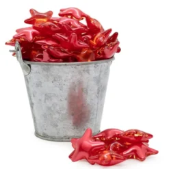 Caja 70 Perlas De Baño Con Aroma A Fresa - Con Aceite De Soja - Hidrata, Suaviza Y Perfuma La Piel - Forma Estrella