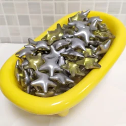 Caja 40 Perlas De Baño Con Aroma A Manzana - Con Aceite De Soja - Hidratante Y Aromática - Forma Estrella