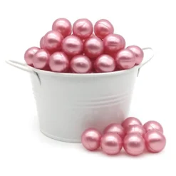 Caja 40 Perlas De Baño Con Aroma A Rosas - Con Aceite De Soja - Hidratante Y Aromática - Forma Bola