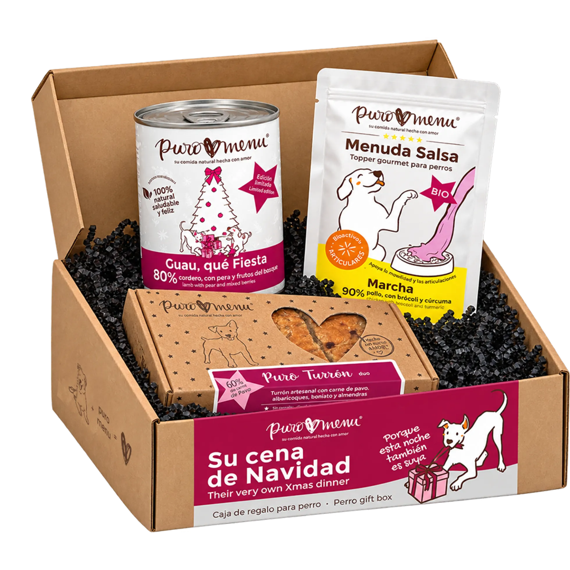 Caja Regalo Completa Perro Navidad Puromenu
