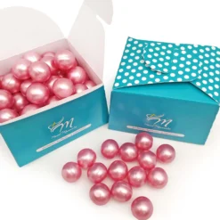 Caja Regalo 70 Perlas De Baño Con Aroma A Rosas - Con Aceite De Soja - Hidrata, Suaviza Y Perfuma La Piel - Forma Bola
