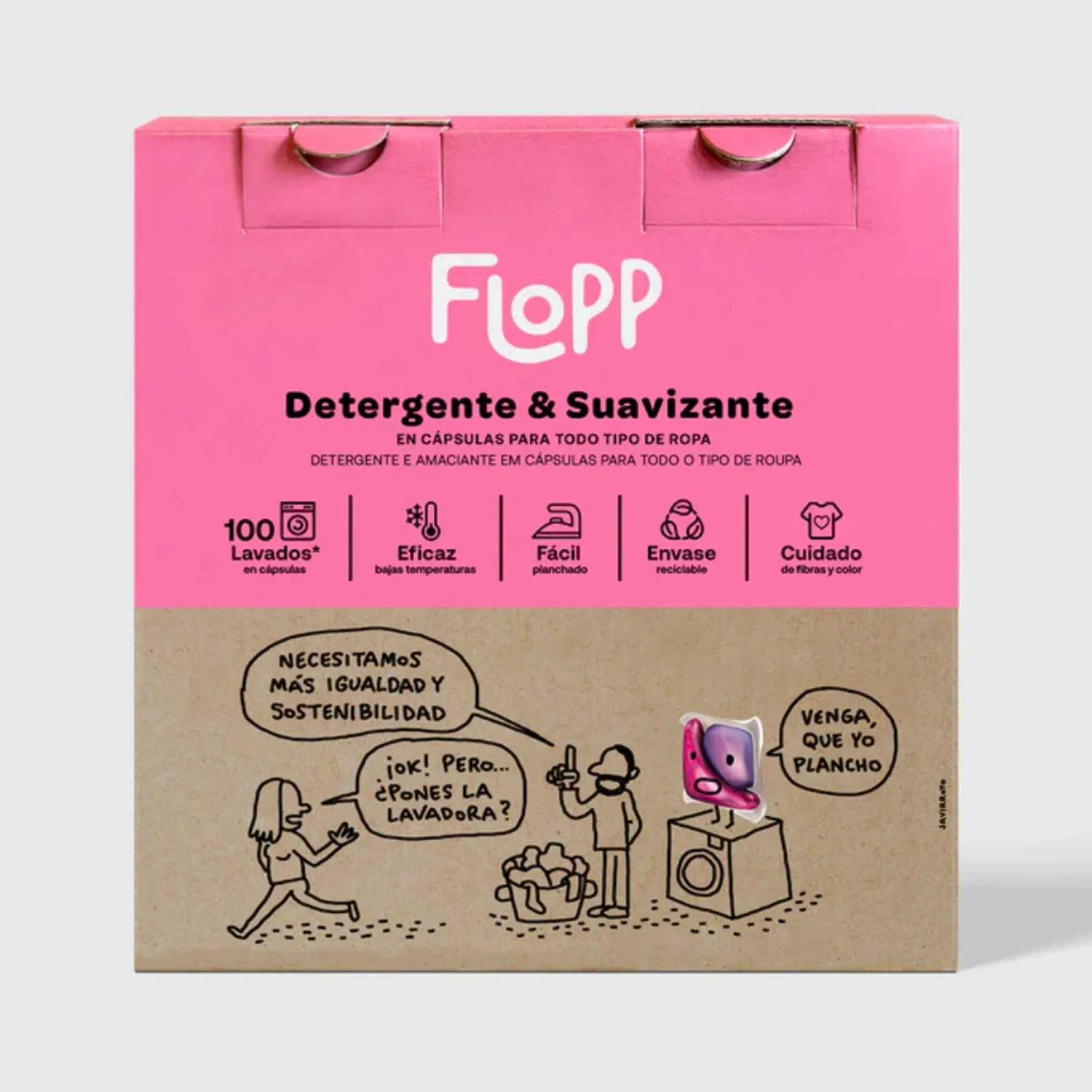 Caja Ropa Suavizante, Flopp, 100 Cápsulas