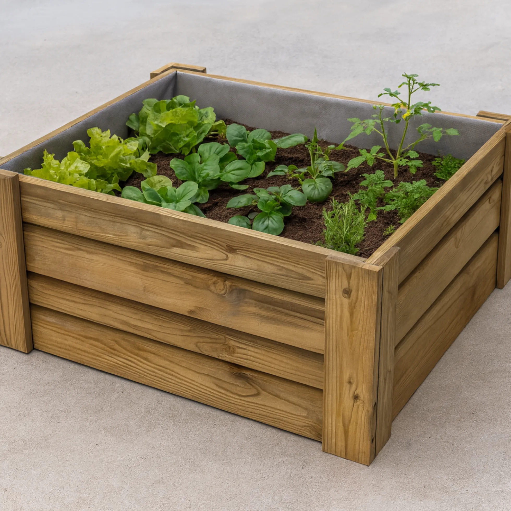 Cajón De Cultivo Natura. Altura De 40 Cm. Sin Base. Vidahuerto 120x80x40 Cm.