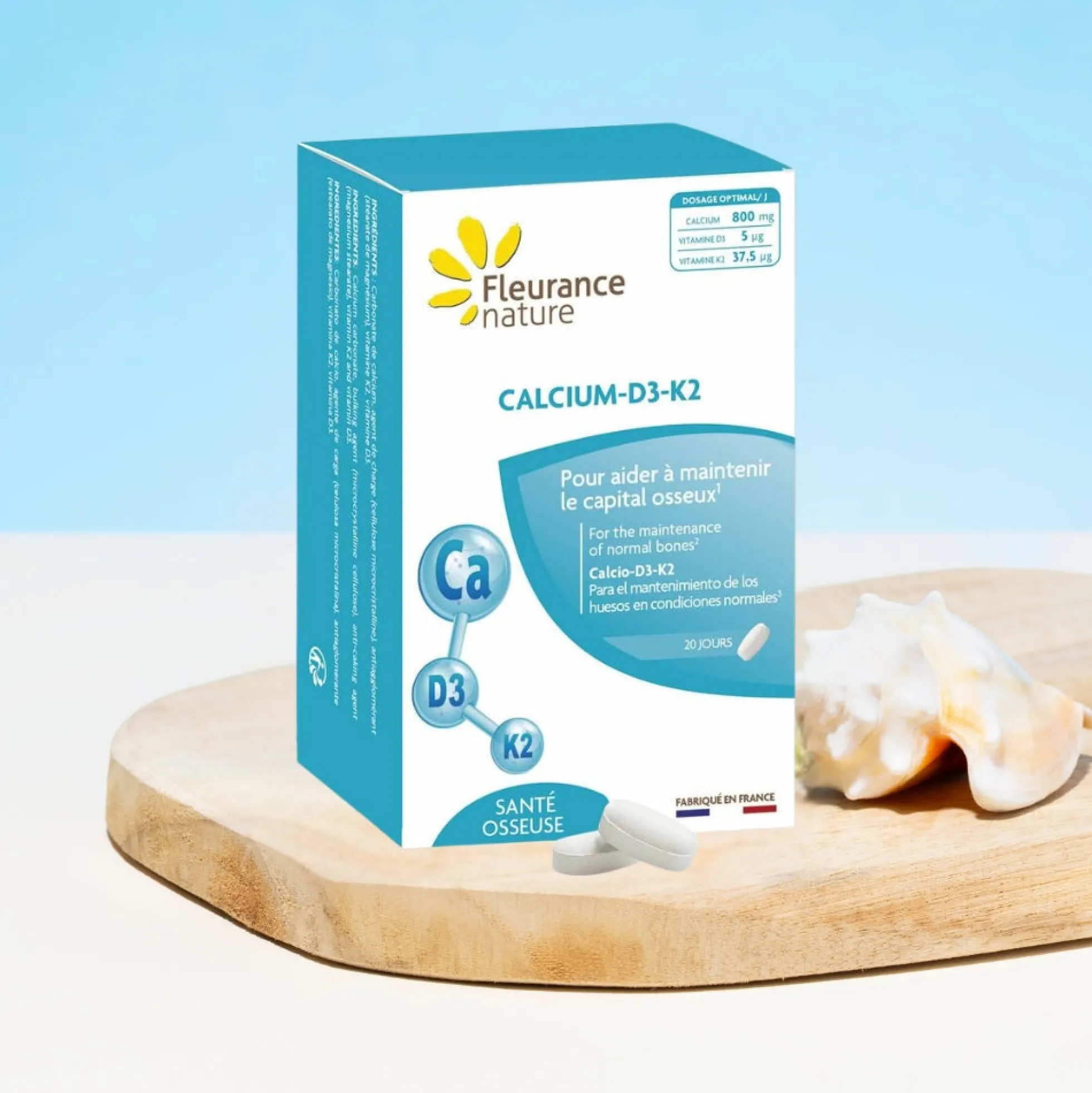 Calcio D3 K2 Fleurance Nature 60 Comprimidos