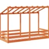 Cama Infantil Con Techo Madera Maciza Pino Marrón 90x190 Cm