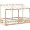 Cama Infantil Con Techo Madera Maciza Pino 90x200 Cm