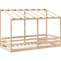 Cama Infantil Con Techo Madera Maciza Pino 90x200 Cm
