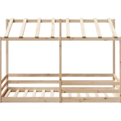 Cama Infantil Con Techo Madera Maciza Pino 90x200 Cm