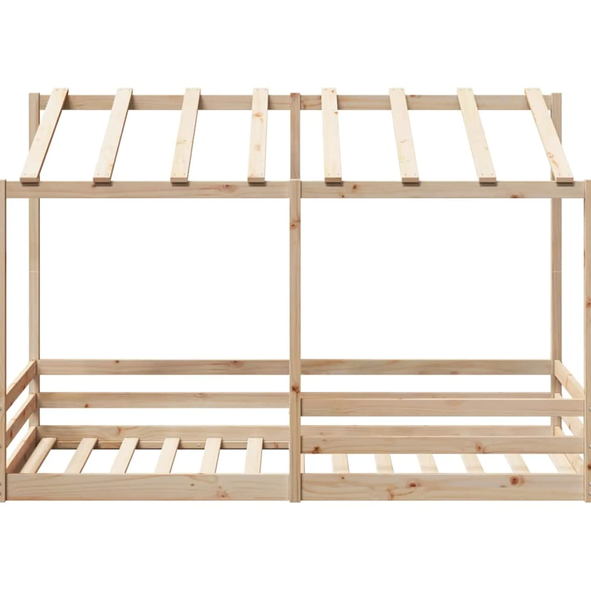 Cama Infantil Con Techo Madera Maciza Pino 90x200 Cm