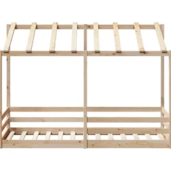 Cama Infantil Con Techo Madera Maciza Pino 90x190 Cm
