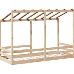 Cama Infantil Con Techo Madera Maciza Pino 90x190 Cm