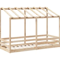 Cama Infantil Con Techo Madera Maciza Pino 90x190 Cm