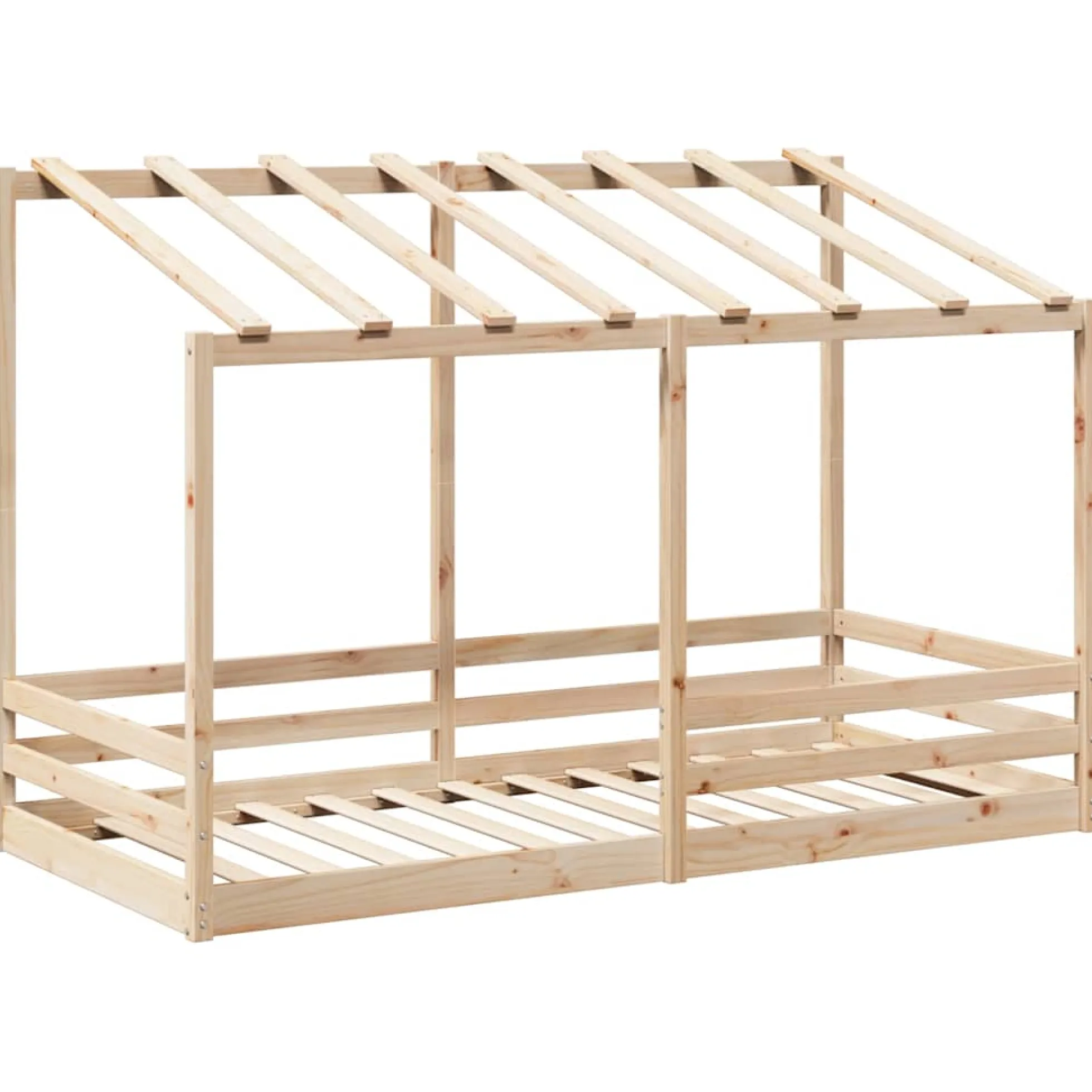 Cama Infantil Con Techo Madera Maciza Pino 100x200 Cm