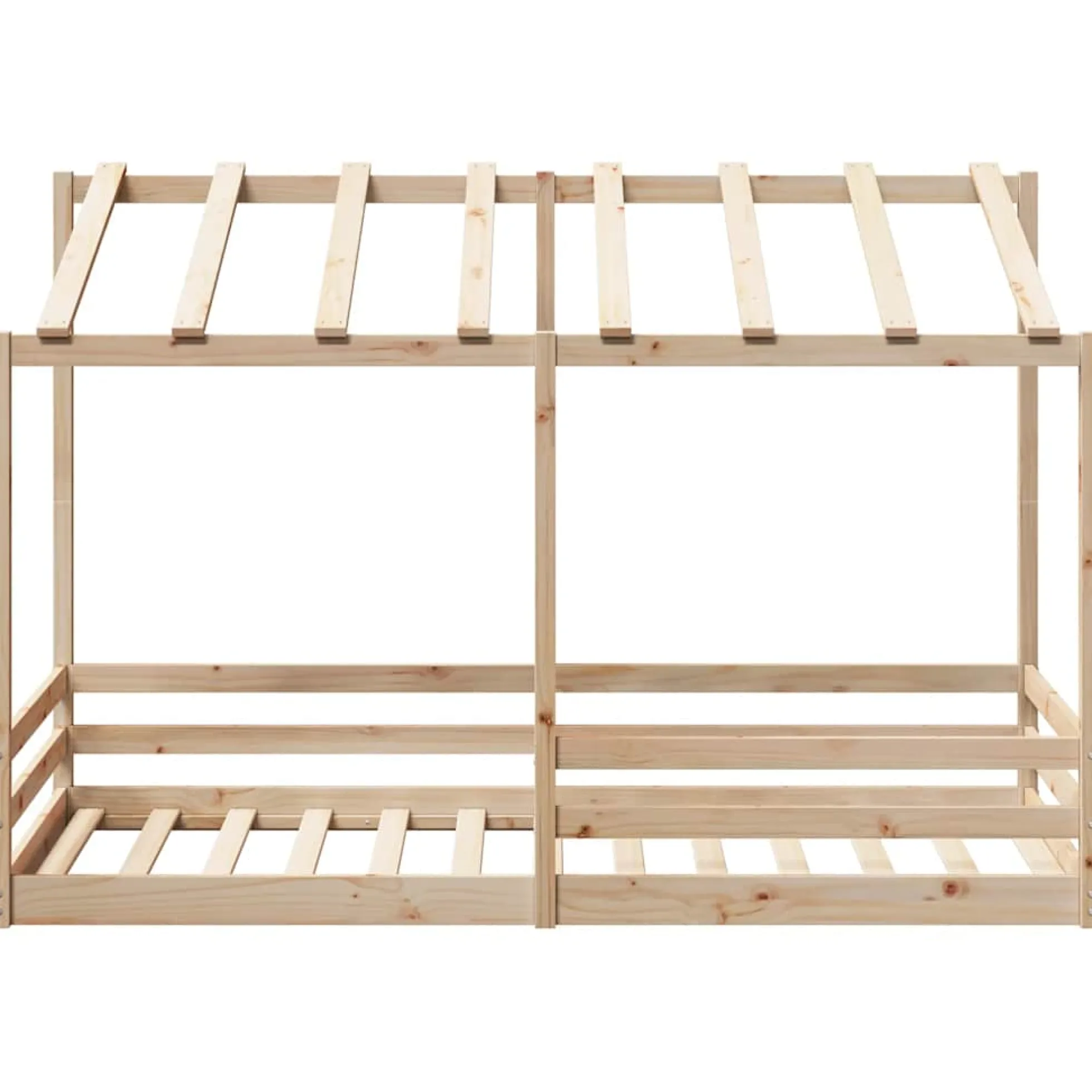 Cama Infantil Con Techo Madera Maciza Pino 100x200 Cm