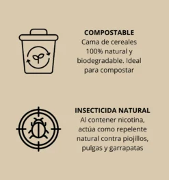 Cama para Aves en Pellet con Tabaco Natural - Antiparasitario, Absorbente y Compostable - 100% Natural - 17kg
