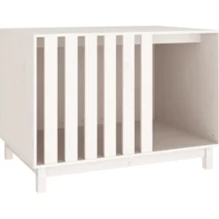 Cama Para Perros Madera Maciza De Pino Blanco 100x70x72 Cm